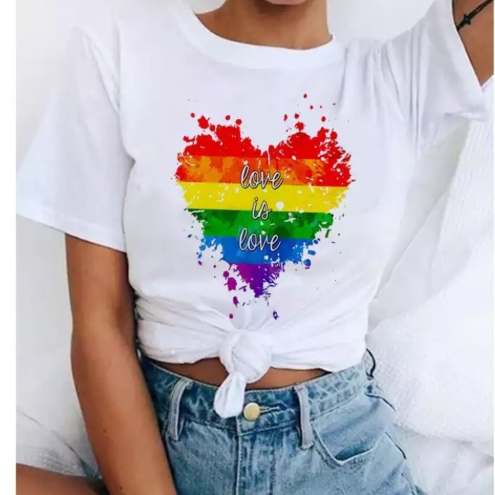 Love is Love Heart Pride T shirt